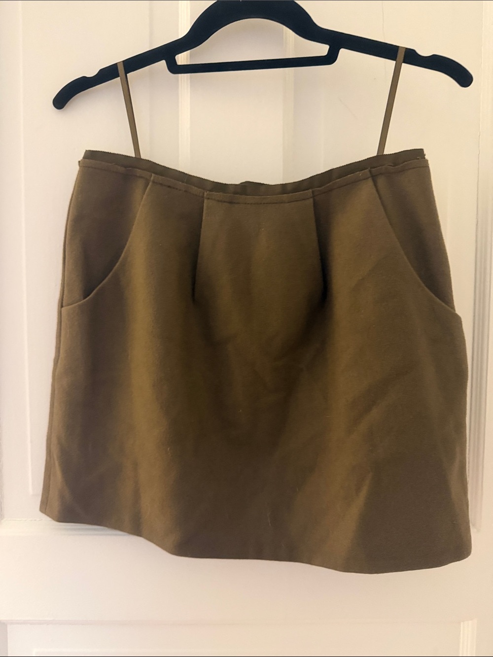 J. Crew Olive Green Mini Skirt with Front Pockets